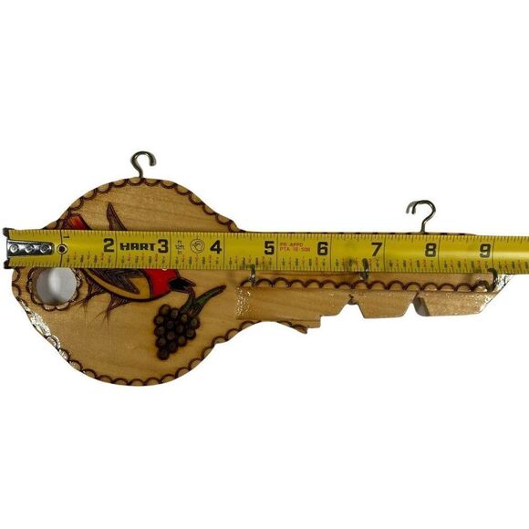 Vintage Handmade Aruba Key Holder Wall Hanger With Bird Design Folk Art - Picture 4 of 5